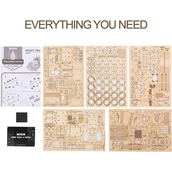 ROKR 3D Wooden Puzzle for Adults-Mechanical Car Model Kits-Brain Teaser - Picture 6 of 7